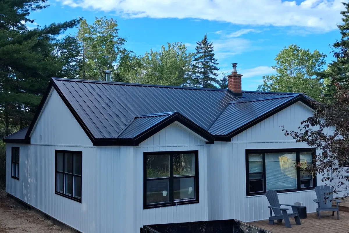 Finished metal roof on renovated home in Hubbards, Nova Scotia